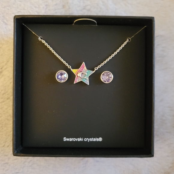 Coach Star Swarovski Crystals Necklace and Stud Earrings Jewelry Set - Picture 2 of 8
